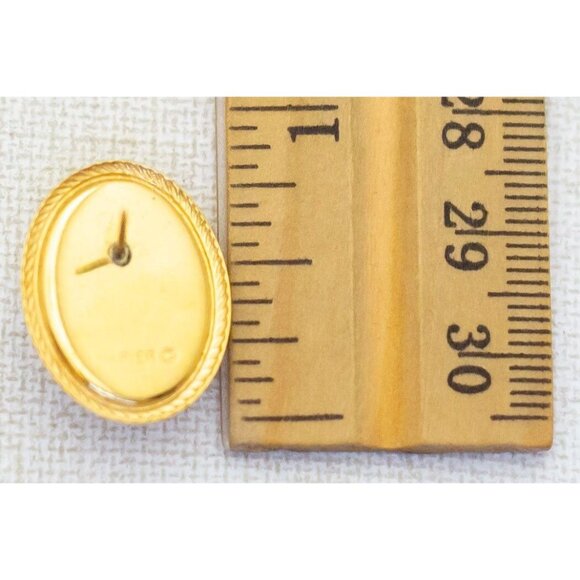 Vintage Victorian Oval Faux Pearl Gold Tone Stud Earrings - G1 - Picture 3 of 3